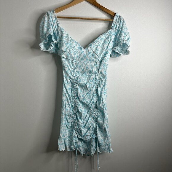 Lost + Wander Mini Sun Dress Puff Sleeve Coquette Prairie Babydoll Milkmaid - Picture 1 of 15